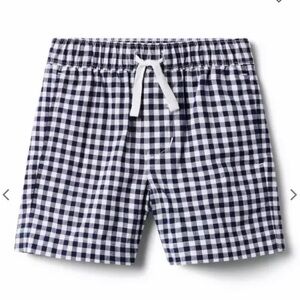 Janie and Jack Gingham Poplin Pull-On Short